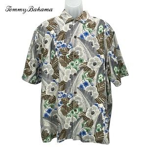Tommy Bahama Men’s XL‎ 100% Silk Floral Aloha Shirt Short Sleeve